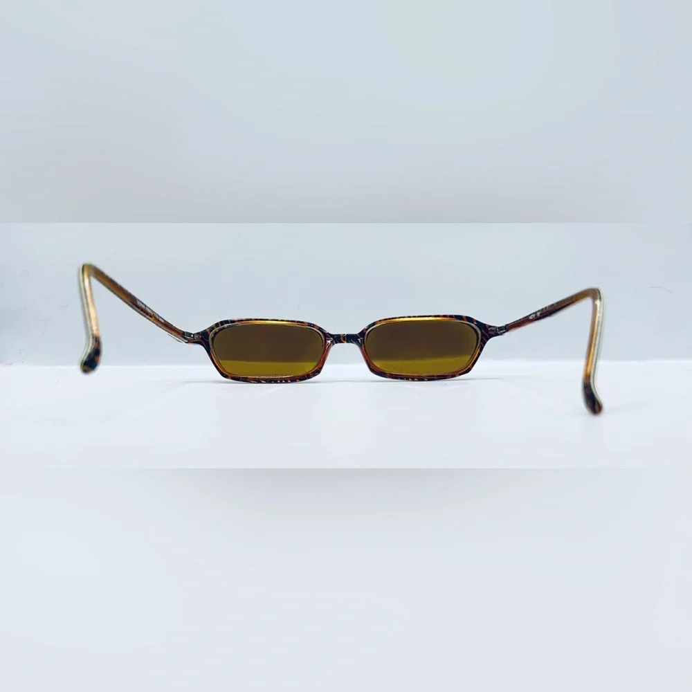 Norma Kamali 7178 Safari Brown Rectangular Sunglasses Frames Only - Picture 6 of 8